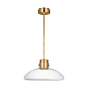 Visual Comfort AKPD594 Morgan 1-lt 16" LED Pendant - Hand-Rubbed Antique Brass with Clear Glass