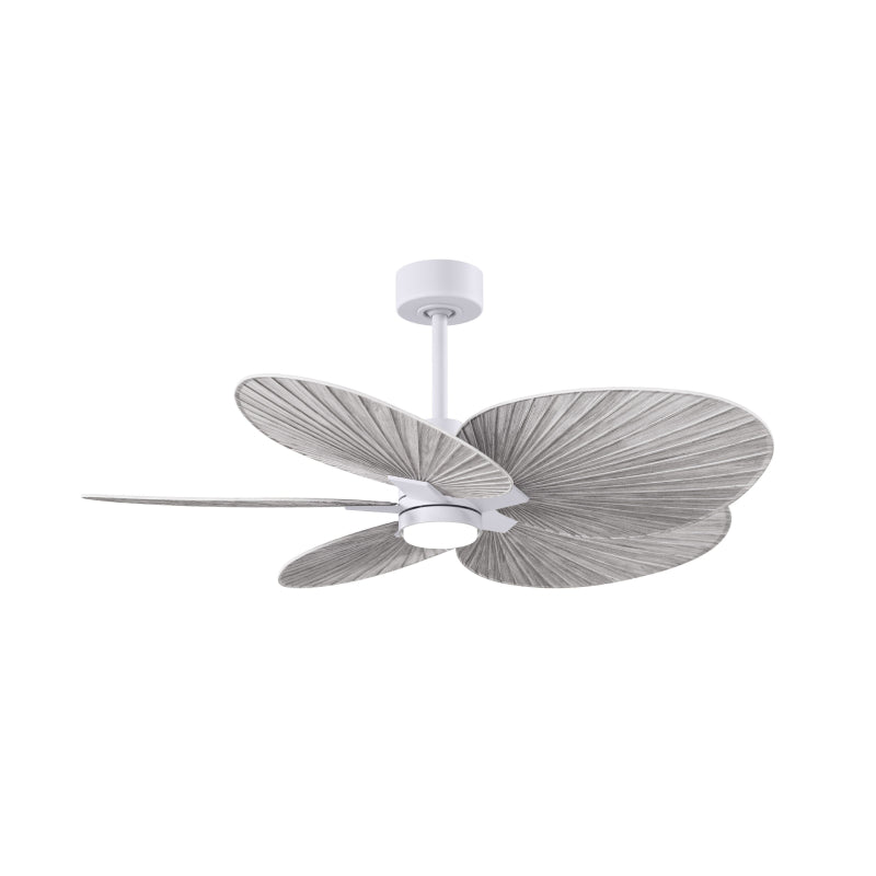 Matthews Fan Atlas Alessandra Tropical-LK 48" Ceiling Fan with LED Light - Matte White/Barn Wood