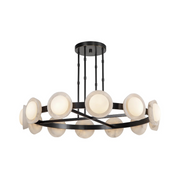 Alora CH320050-UNV Alonso 12-lt 51" LED Chandelier, Alabaster Shade - Urban Bronze