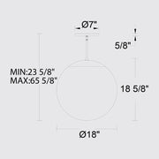 Alteck Lighting AP0074-5CCT-W Rondure 1-lt 18" LED Outdoor Pendant, 5CCT Selectable