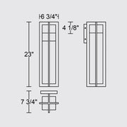 Alteck Lighting AW0004-3CCT-W 4 Bar 1-lt 23" Tall LED Outdoor Wall Sconce, 3CCT Selectable