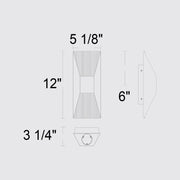 Alteck Lighting AW0009-3CCT-W Ribbed 1-lt 12" Tall LED Outdoor Wall Sconce, 3CCT Selectable