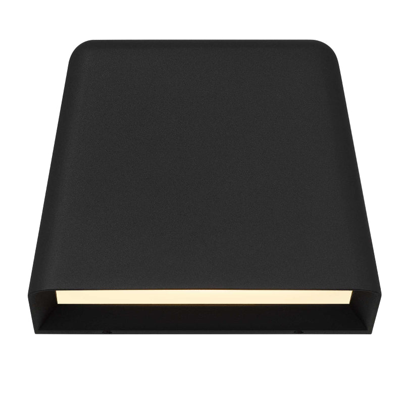 Alteck Lighting AW0031-3CCT-W Bull 1-lt 6" LED Outdoor Wall Sconce, 3CCT Selectable - Sand Black