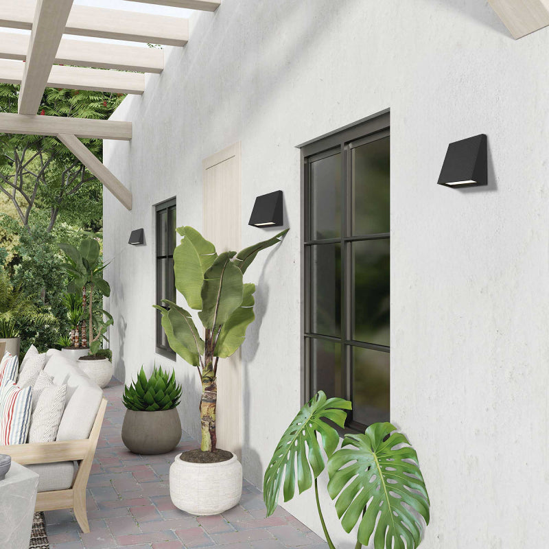 Alteck Lighting AW0032-3CCT-W Slant 1-lt 5" LED Outdoor Wall Sconce, 3CCT Selectable