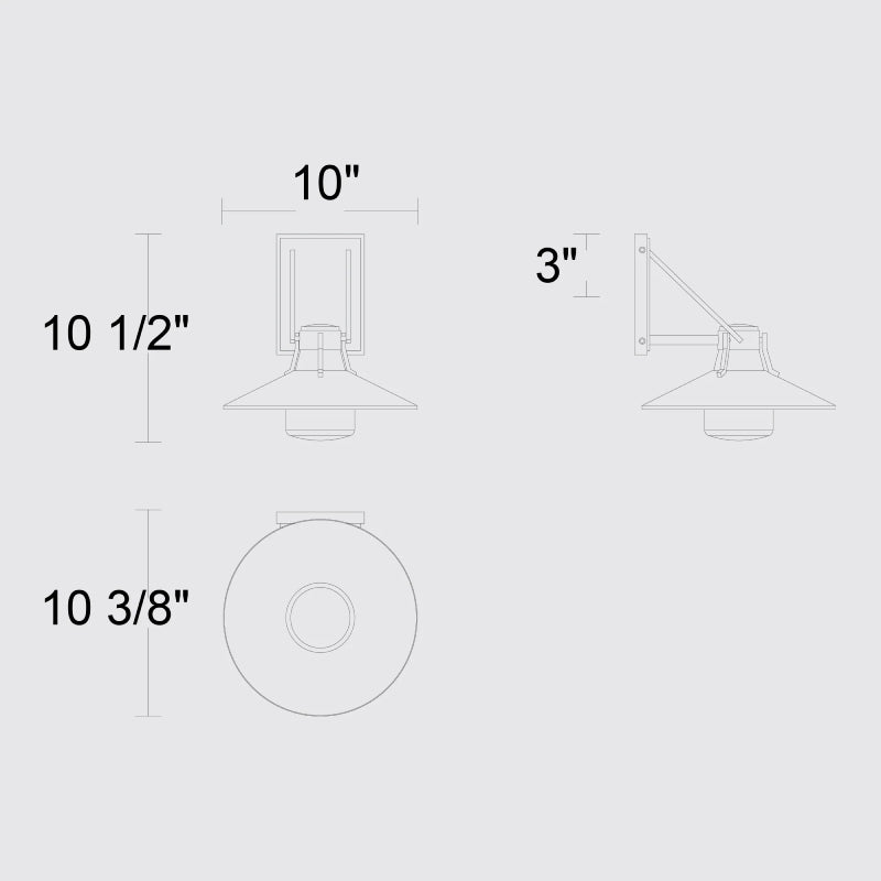 Alteck Lighting AW0044-3CCT-W Radiant 1-lt 11" Tall LED Outdoor Wall Sconce, 3CCT Selectable