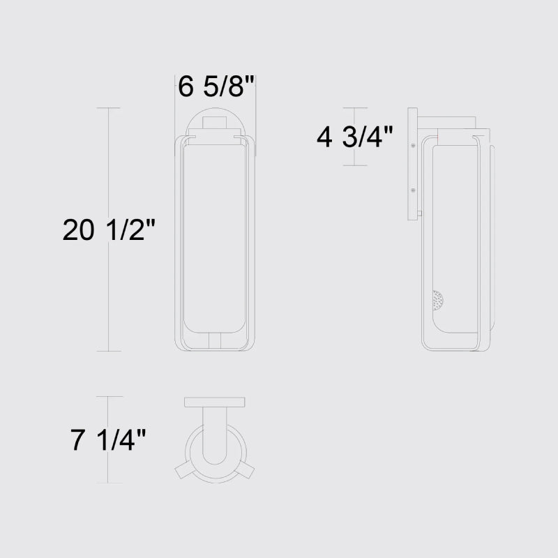 Alteck Lighting AW0049-3CCT-W Clover 1-lt 21" Tall LED Outdoor Wall Sconce, 3CCT Selectable