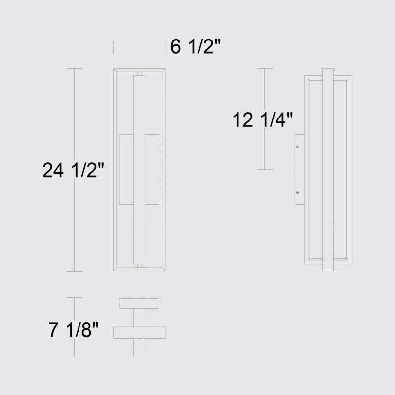 Alteck Lighting AW0054-30-W In & Out 1-lt 25" Tall LED Outdoor Wall Sconce