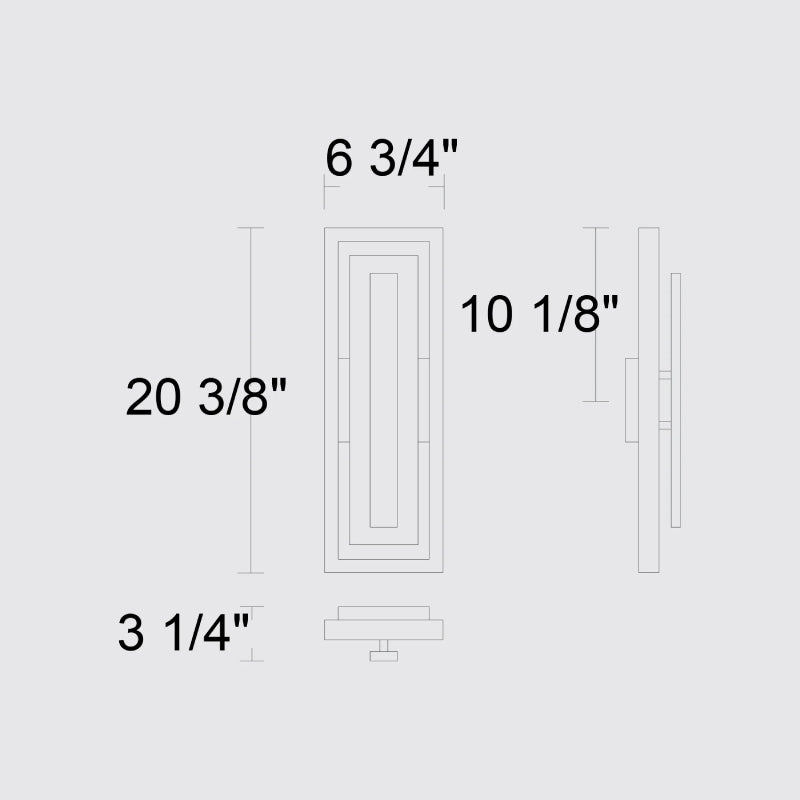 Alteck Lighting AW0099-3CCT-W Panels 1-lt 20" Tall LED Outdoor Wall Sconce, 3CCT Selectable