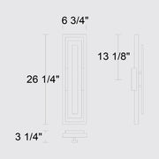 Alteck Lighting AW0100-3CCT-W Panels 1-lt 26" Tall LED Outdoor Wall Sconce, 3CCT Selectable