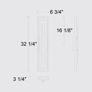 Alteck Lighting AW0101-3CCT-W Panels 1-lt 32" Tall LED Outdoor Wall Sconce, 3CCT Selectable