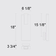 Alteck Lighting AW0117-3CCT-W Mille 1-lt 18" Tall LED Outdoor Wall Sconce, 3CCT Selectable