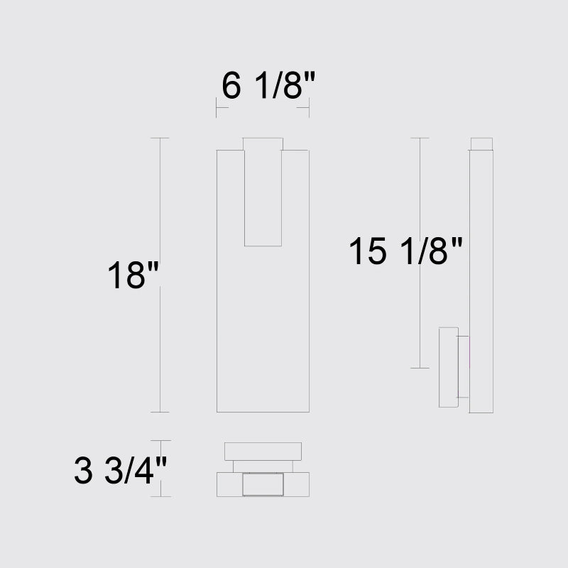Alteck Lighting AW0117-3CCT-W Mille 1-lt 18" Tall LED Outdoor Wall Sconce, 3CCT Selectable