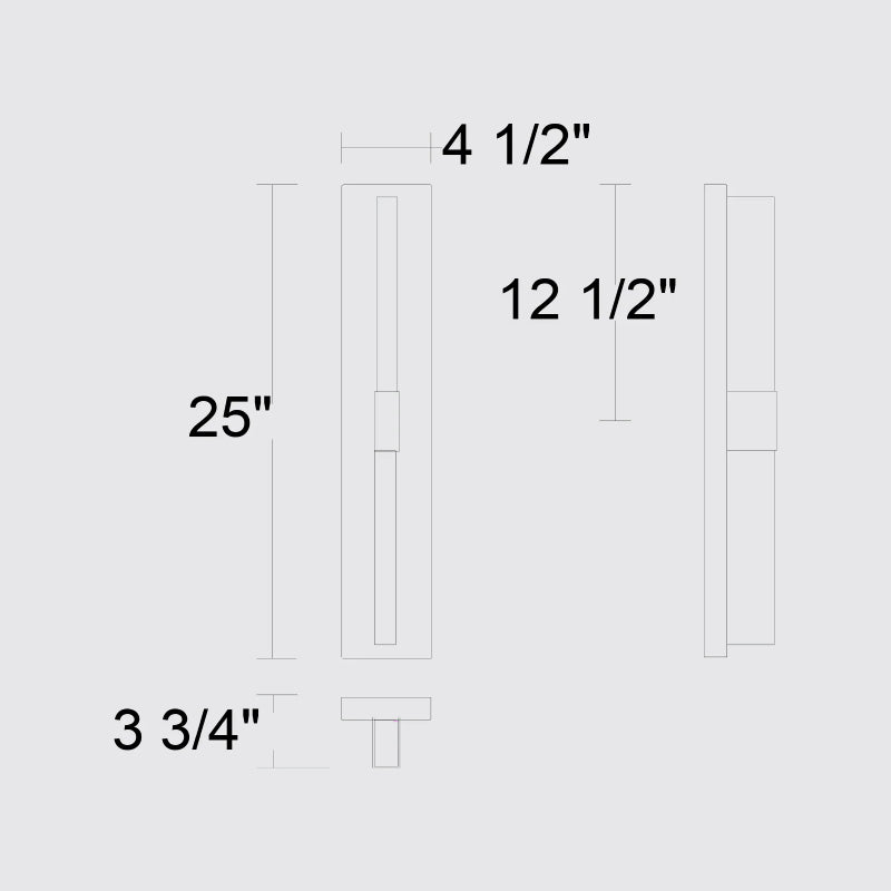 Alteck Lighting AW0122-3CCT-W Arles 1-lt 25" Tall LED Outdoor Wall Sconce, 3CCT Selectable
