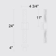 Alteck Lighting AW0129-3CCT-W Folio 1-lt 24" Tall LED Outdoor Wall Sconce, 3CCT Selectable