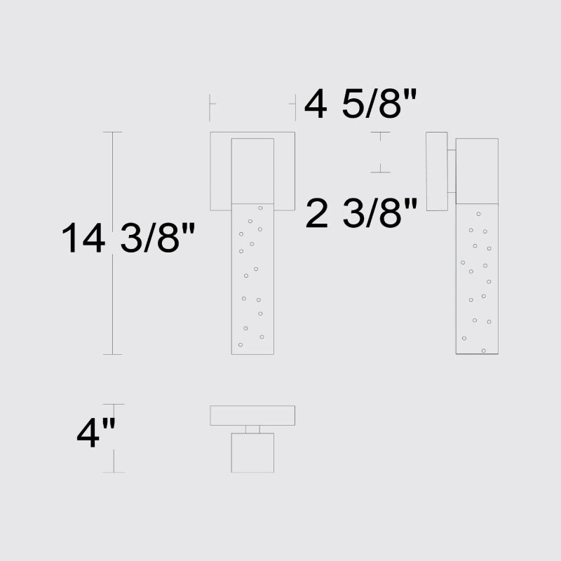 Alteck Lighting AAW0130-3CCT-W Folio 1-lt 14" Tall LED Outdoor Wall Sconce, 3CCT Selectable