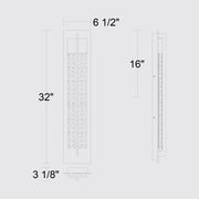 Alteck Lighting AW0135-3CCT-W Rivera 1-lt 32" Tall LED Outdoor Wall Sconce, 3CCT Selectable