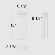 Alteck Lighting AW0137-3CCT-W Frank 1-lt 18" Tall LED Outdoor Wall Sconce, 3CCT Selectable