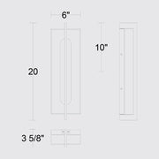 Alteck Lighting AW0144-3CCT-W Avani 1-lt 20" Tall LED Outdoor Wall Sconce, 3CCT Selectable