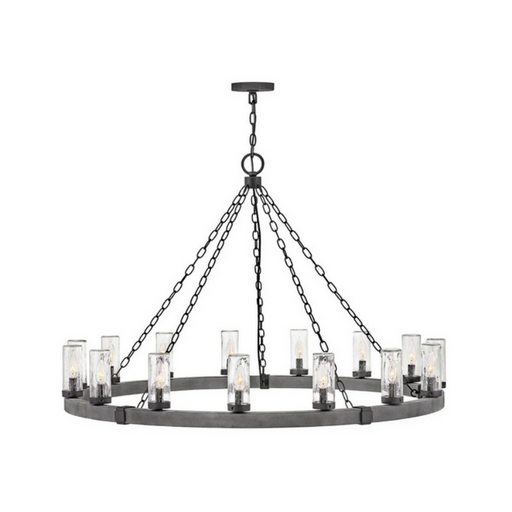 Hinkley 29209-LL Sawyer 15-lt 46" LED Outdoor Chandelier - Aged Zinc