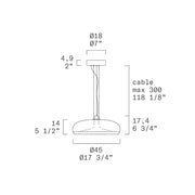 Leucos Aurelia Bold S45 2-lt 18" LED Pendant, Single Switch