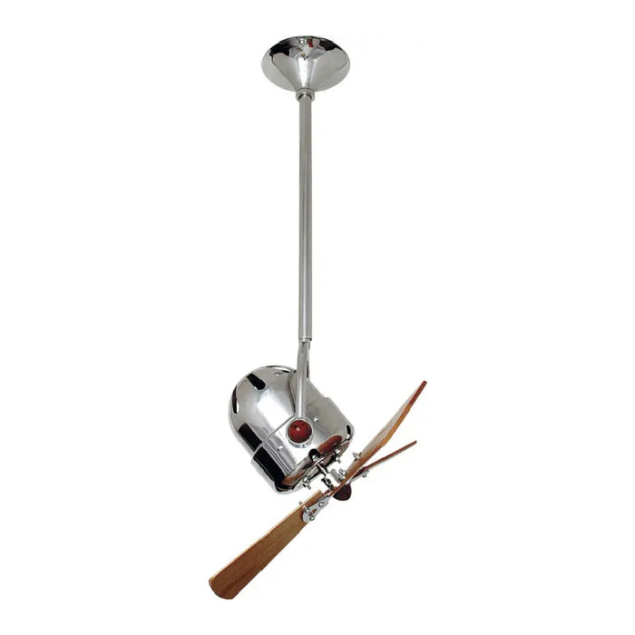 Matthews Fan Bianca Direcional 16" Ceiling Fan with Wood Blades - Polished Chrome