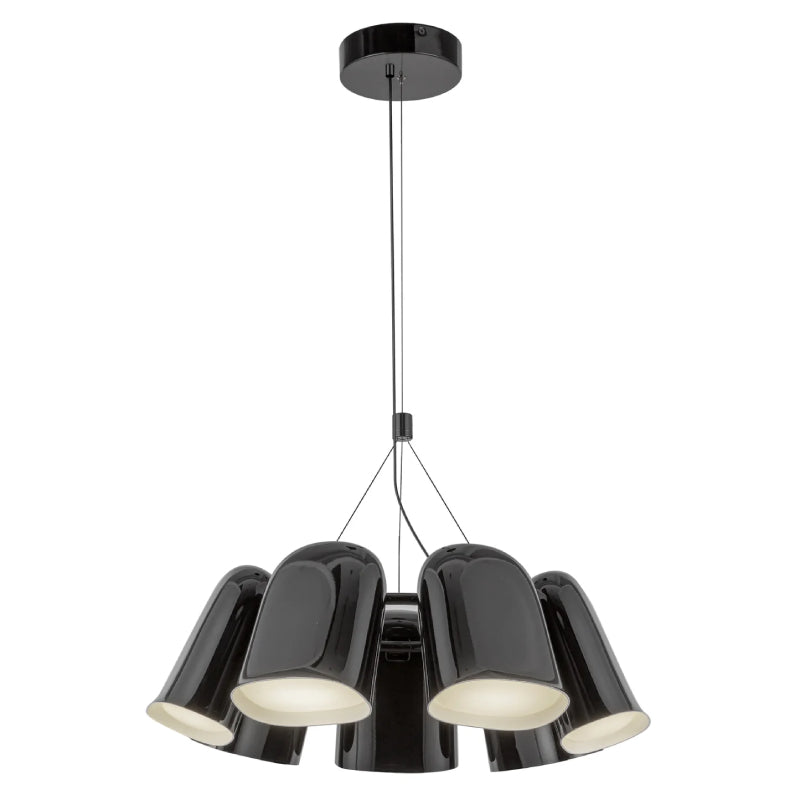 Kuzco CH21120 Bell 7-lt 19" LED Chandelier - Glossy Black