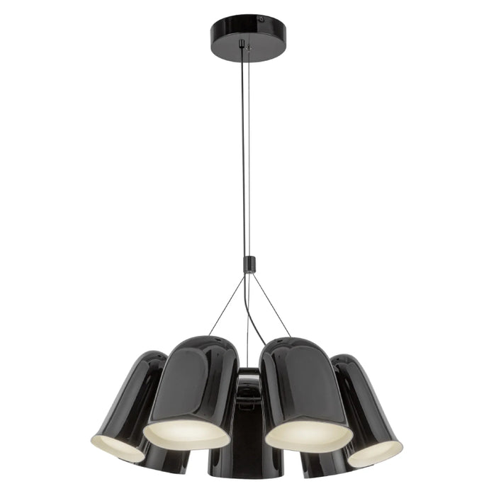 Kuzco CH21120 Bell 7-lt 19" LED Chandelier - Glossy Black