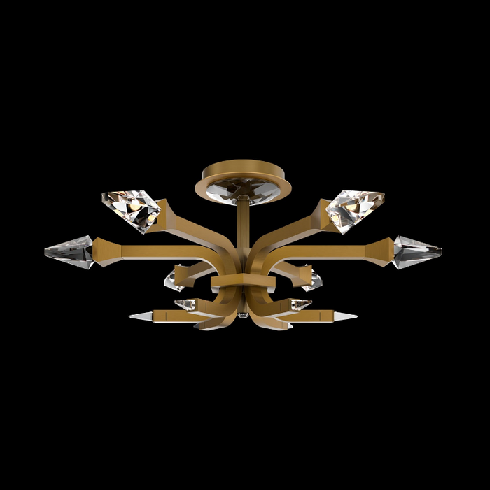 Schonbek Beyond BFM25524 Plumeria 6-lt 24" LED Flush Mount, CCT Selectable - Aged Brass