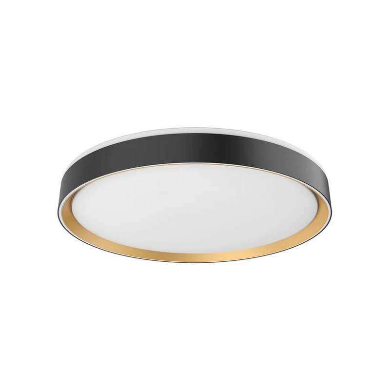 Kuzco FM43920-5CCT Essex 1-lt 20" LED Flush Mount, 5CCT Selectable - Black/Gold