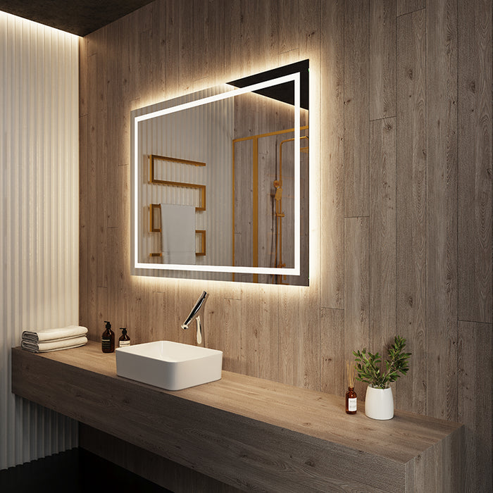 Paris Mirror Backlit Harmony 48" x 35" LED Lighted Mirror, 3CCT Selectable