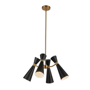 Alora Mood CH574424 Blake 4-lt 24" Chandelier - Matte Black/Aged Gold