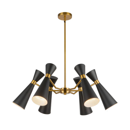 Alora Mood CH574632 Blake 6-lt 32" Chandelier - Matte Black/Aged Gold