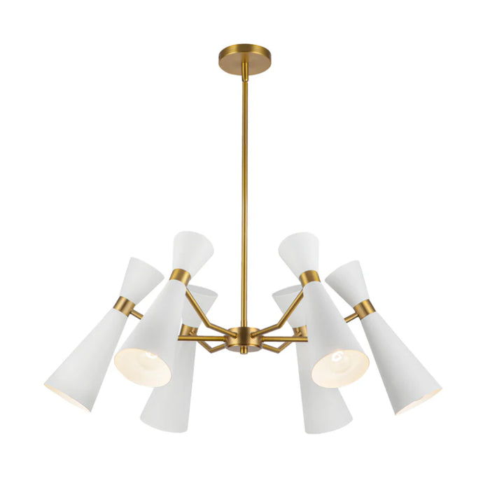 Alora Mood CH574632 Blake 6-lt 32" Chandelier - White/Aged Gold