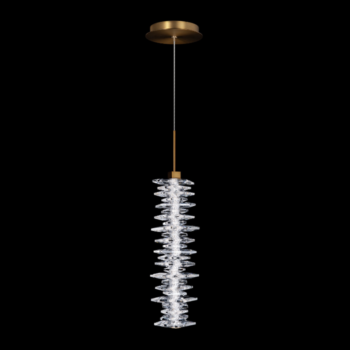 Schonbek Beyond BPD21516 Bergy 1-lt 6" LED Pendant, CCT Selectable - Aged Brass