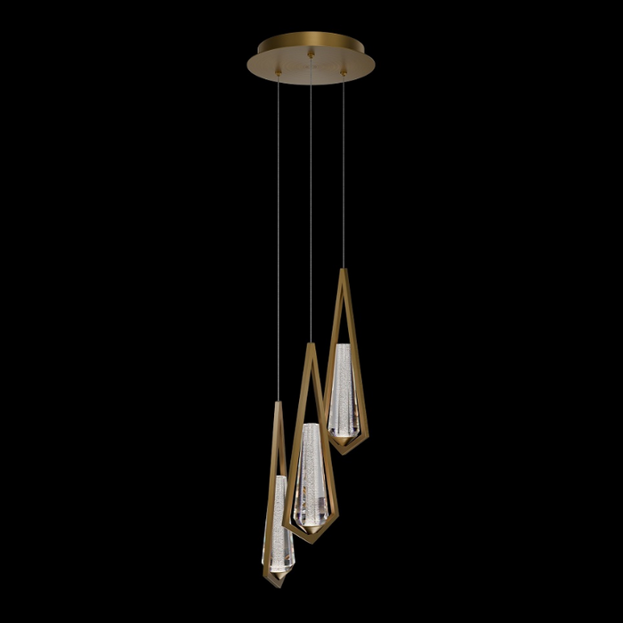 Schonbek Beyond BPD66203 Devotion 3-lt 12" LED Pendant, CCT Selectable - Aged Brass
