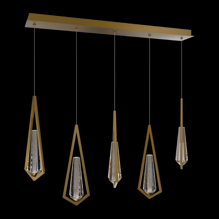 Schonbek Beyond BPD66205L Devotion 5-lt 40" LED Pendant, CCT Selectable - Aged Brass