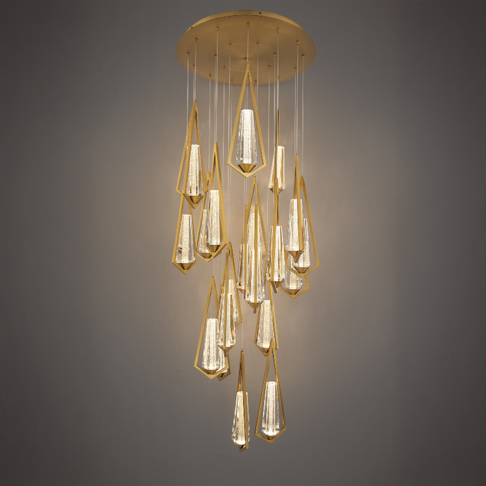 Schonbek Beyond BPD66221 Devotion 21-lt 26" LED Pendant, CCT Selectable - Aged Brass