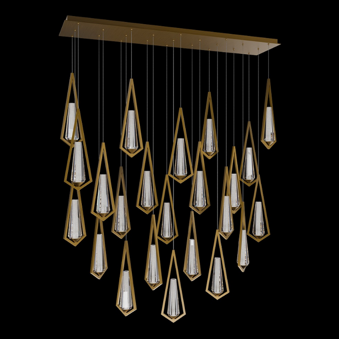 Schonbek Beyond BPD66223L Devotion 23-lt 53" LED Pendant, CCT Selectable - Aged Brass