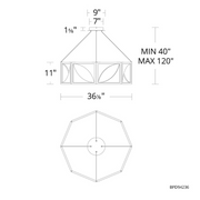 Schonbek Beyond BPD94236 Luna 8-lt 36" LED Pendant, CCT Selectable