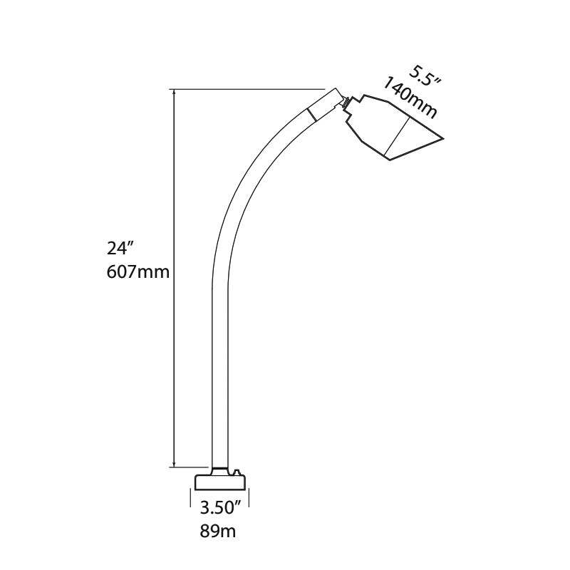 Focus Industries BQCD02 Series Angled Bullet 7W LED BBQ Light with Commercial Deck Base