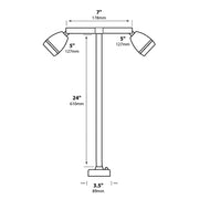 Focus Industries BQTCD01 Series Twin Threaded Egg 14W LED BBQ Light with Commercial Deck Base