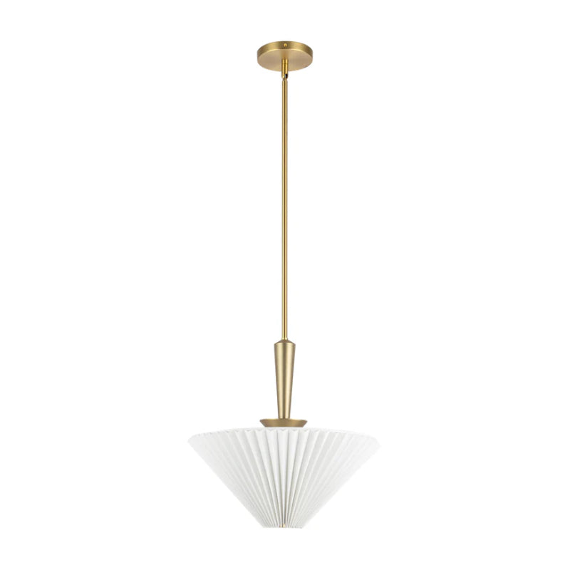 Alora Mood PD497016 Bridgette 1-lt 16" Pendant - Brushed Gold/Folded White