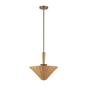 Alora Mood PD497016 Bridgette 1-lt 16" Pendant - Brushed Gold/Rattan
