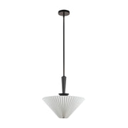 Alora Mood PD497016 Bridgette 1-lt 16" Pendant - Matte Black/Folded White