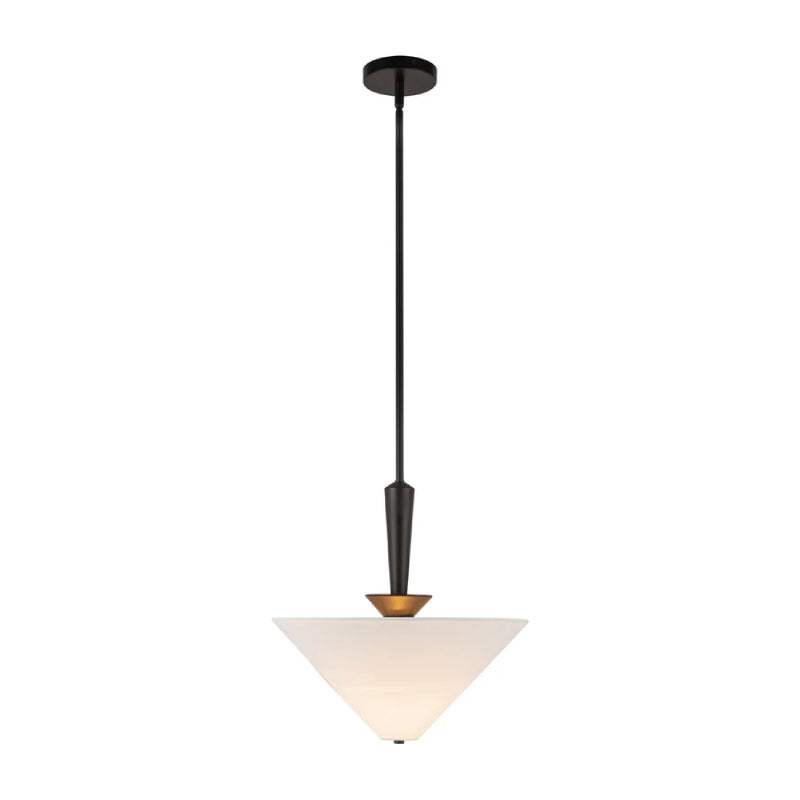 Alora Mood PD497016 Bridgette 1-lt 16" Pendant - Matte Black/White Linen