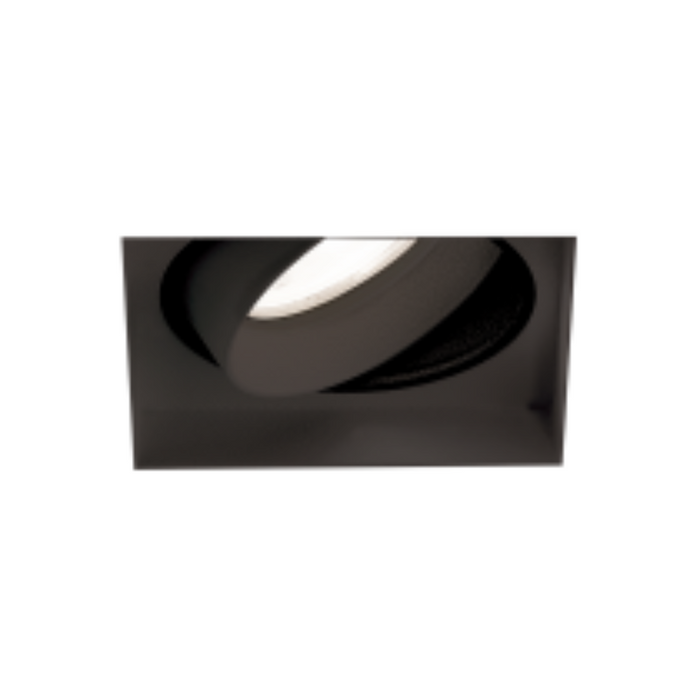 Eurofase BTGO-1S-TL Baby Tango 1 Light 5W Square LED Trimless Flat Gimbal, Clear Lens - Black