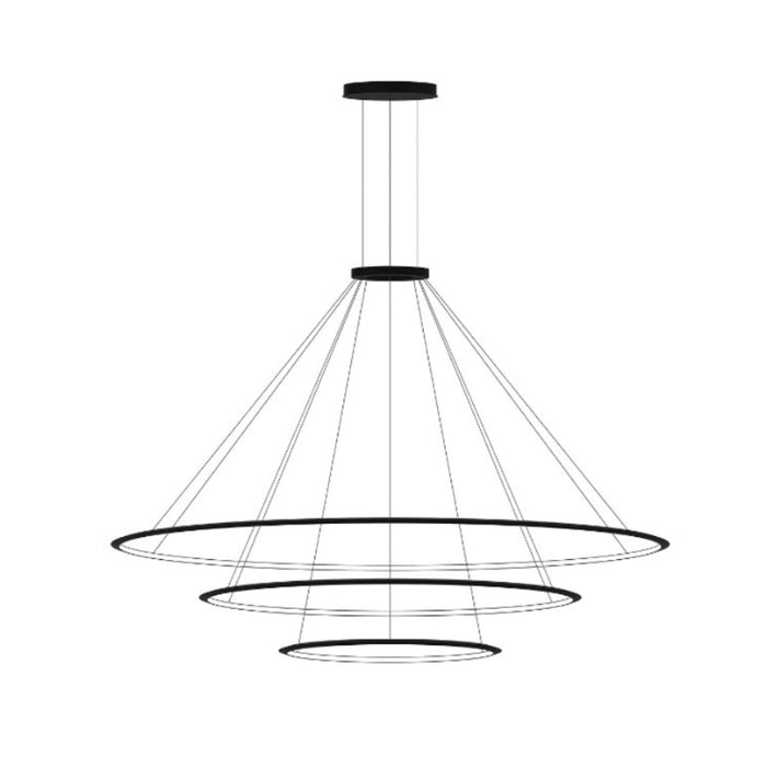 Bover Circular S/3L 3-lt 119" LED Pendant, Inward Light-Black