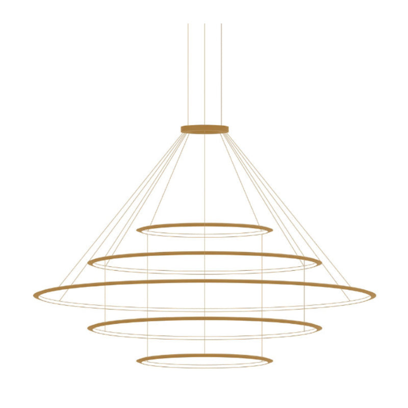 Bover Circular S/5L 5-lt 119" LED Pendant, Inward Light-Gold