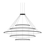 Bover Circular S/5L 5-lt 119" LED Pendant, Inward Light-Black