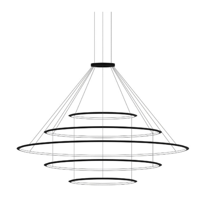 Bover Circular S/5L 5-lt 119" LED Pendant, Inward Light-Black